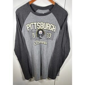 Pittsburgh Steelers Fanatics Heather Gray Long Sleeve Shirt‎